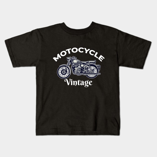 Motorcycle Vintage Kids T-Shirt by LAMUS